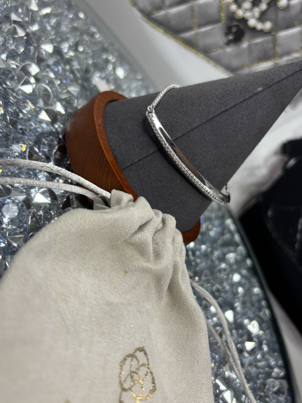 Kendra Scott Silver Textured Bangle Bracelet - Picture 3 of 9